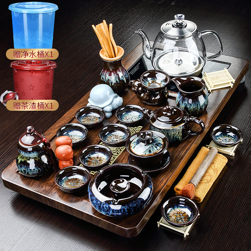 仿古纯铜点金茶盏一套家居茶具泡茶壶客厅工艺品摆件