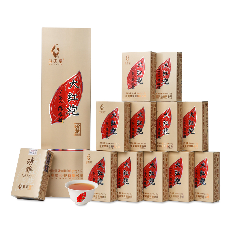 武夷星烟条装清雅特级大红袍茶叶清香型花香武夷山岩茶108g/条