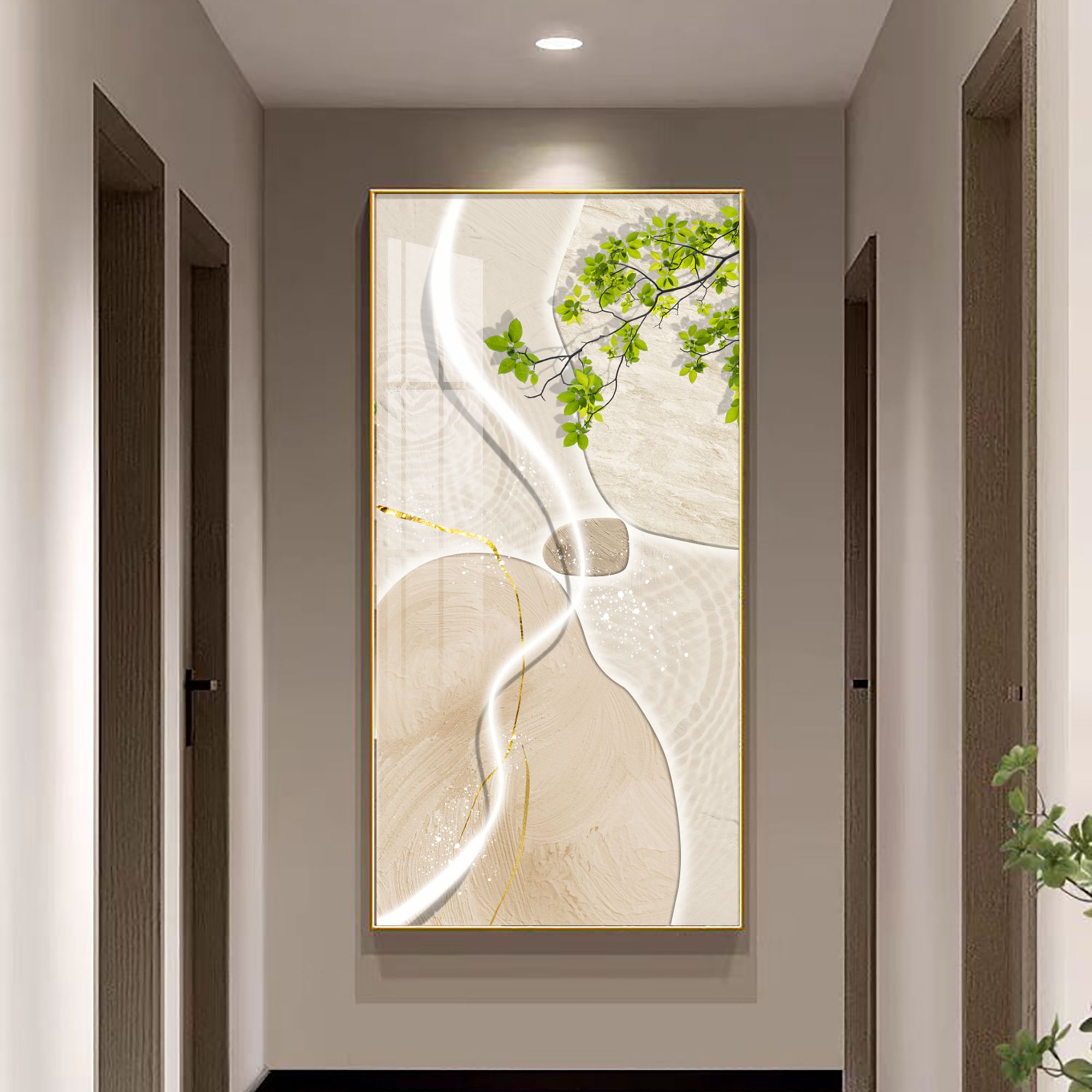 品兰【心旷神怡】清新绿植玄关画客厅入户门抽象挂画治愈装饰画壁画