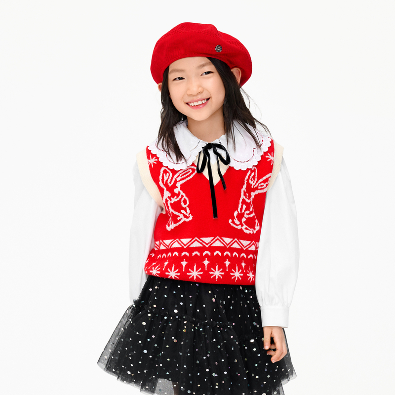 littlemoco童装春秋男女童小众兔子毛衣国潮马甲背心#KBC1SWTT04