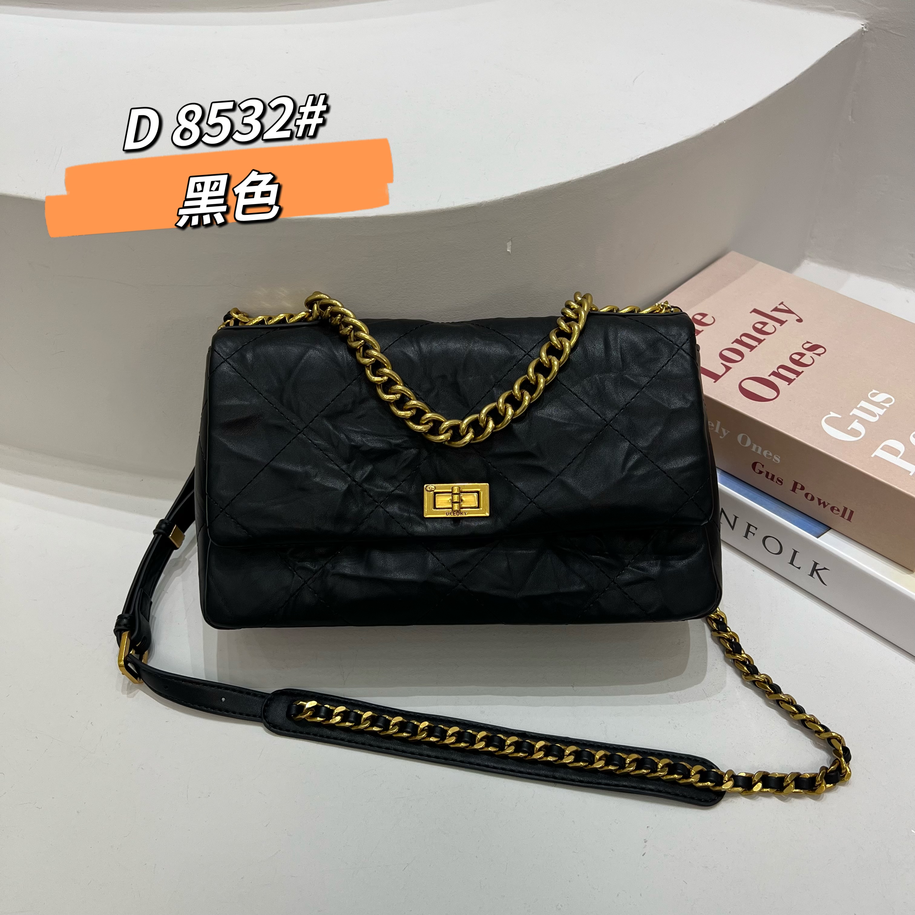 【Show Mi】ZT-8532-黑色休闲百搭女士小众简约单肩气质女包