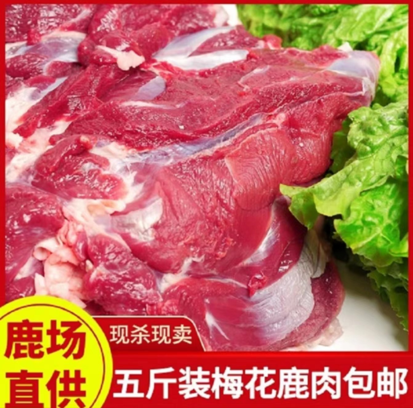 【拍三斤发五斤】5斤鹿肉梅花鹿新鲜腿肉1