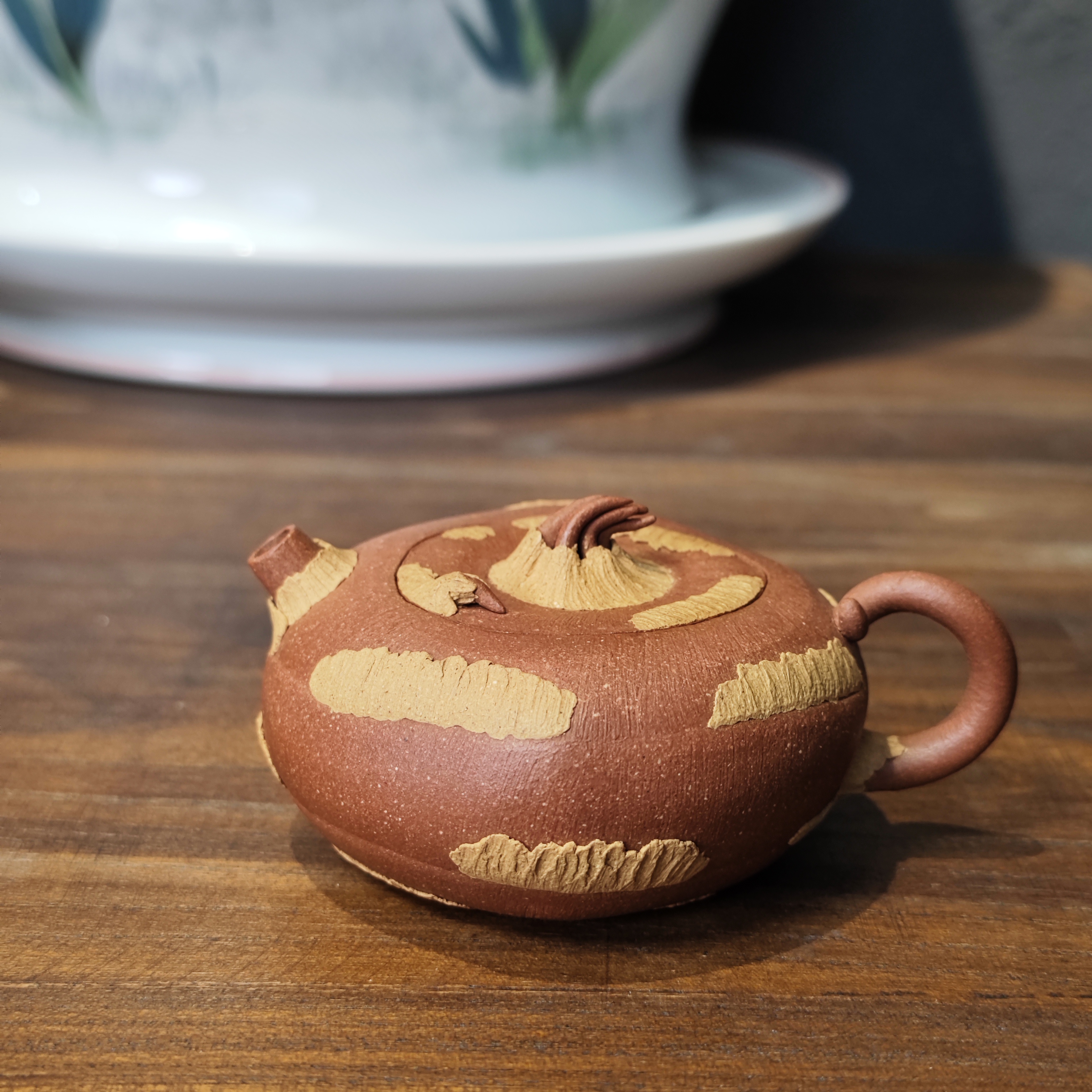 原矿降坡泥半手约120cc荸荠紫砂壶