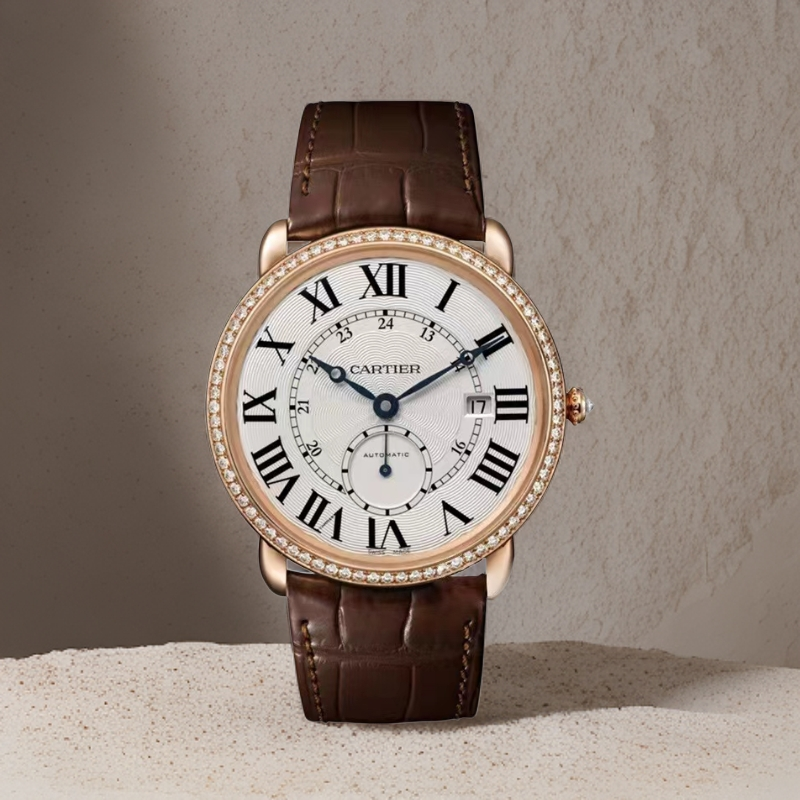99新 Cartier/卡地亚 伦敦路易系列男表/表径40mm/玫瑰金/后钻