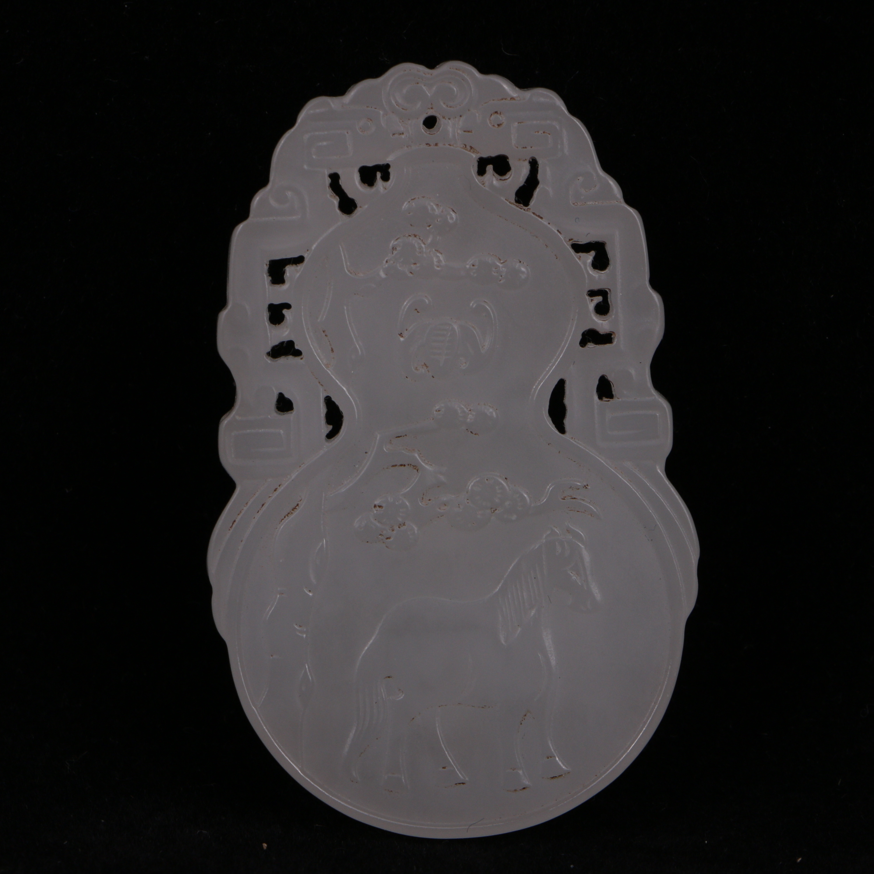 Lot13 清  和田玉马上有福葫芦佩