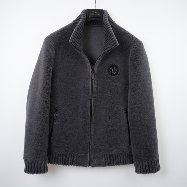 【千寻厂家A23】男士羊毛外套秋冬休闲男外套带标立领