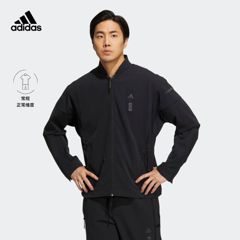 Adidas阿迪达斯 轻运动武极男女同款休闲飞行员领夹克外套 HM5170