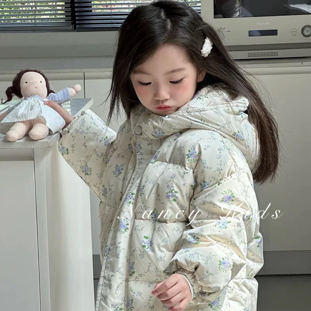 （现货）儿童棉服花布时尚可爱中小童宝宝外套加绒加厚款童装棉衣