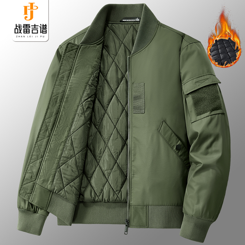 战雷吉谱大码男棉服秋冬季加棉加厚新款立领棒球服休闲防风外套