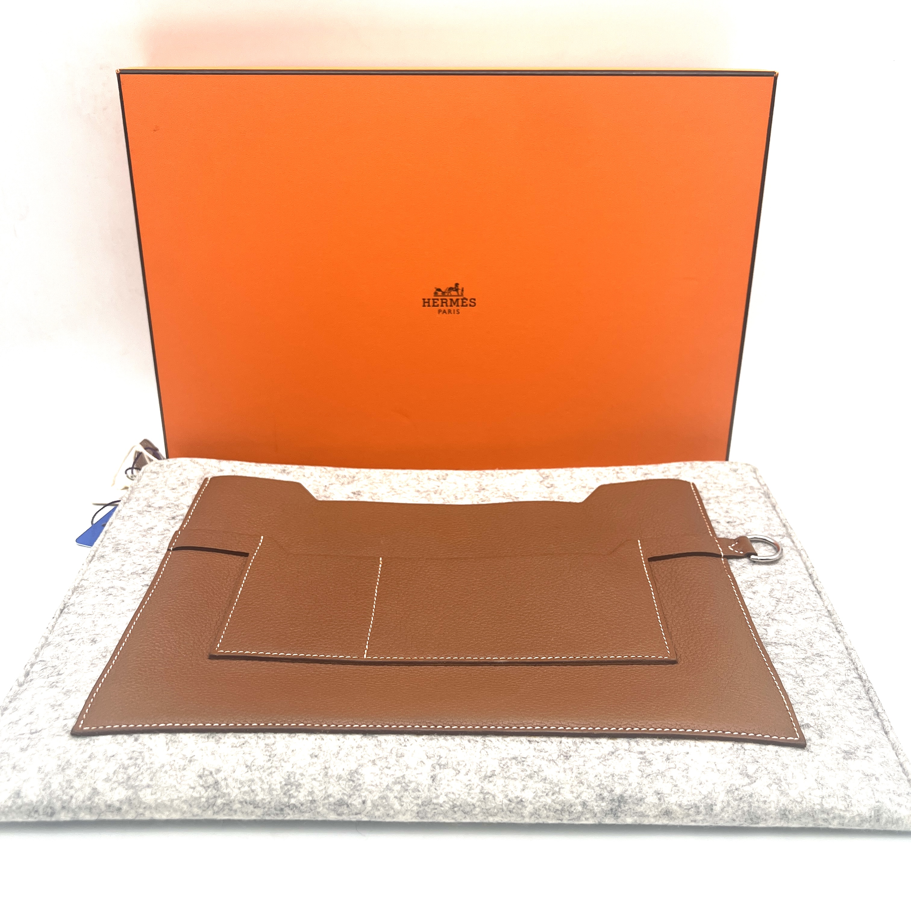95新 Hermes/爱马仕 爱马仕羊毛毡手拿包/L289/赠钥匙扣