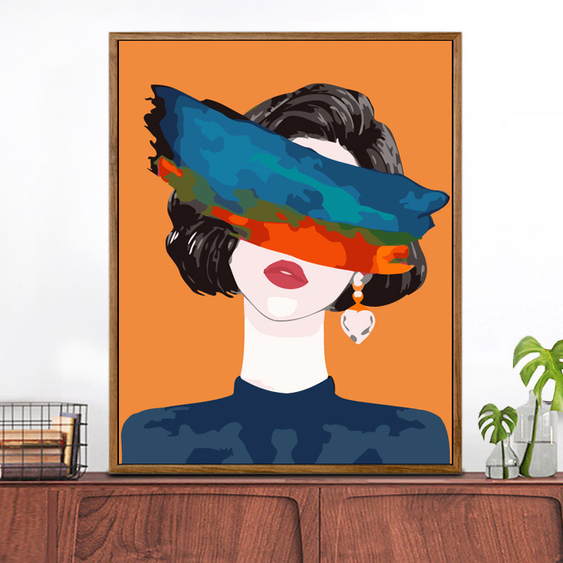 （真心甄选）数字油画diy填彩画人物手工填色客厅装饰画 追梦女孩
