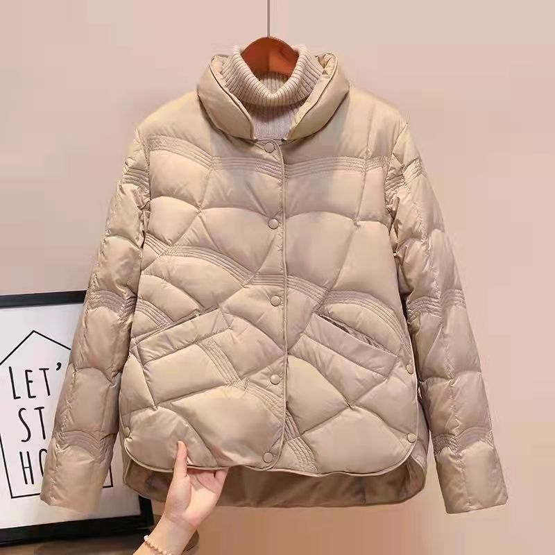 轻薄羽绒羽绒服棉户外运动女短款2022年秋冬新立领简约百