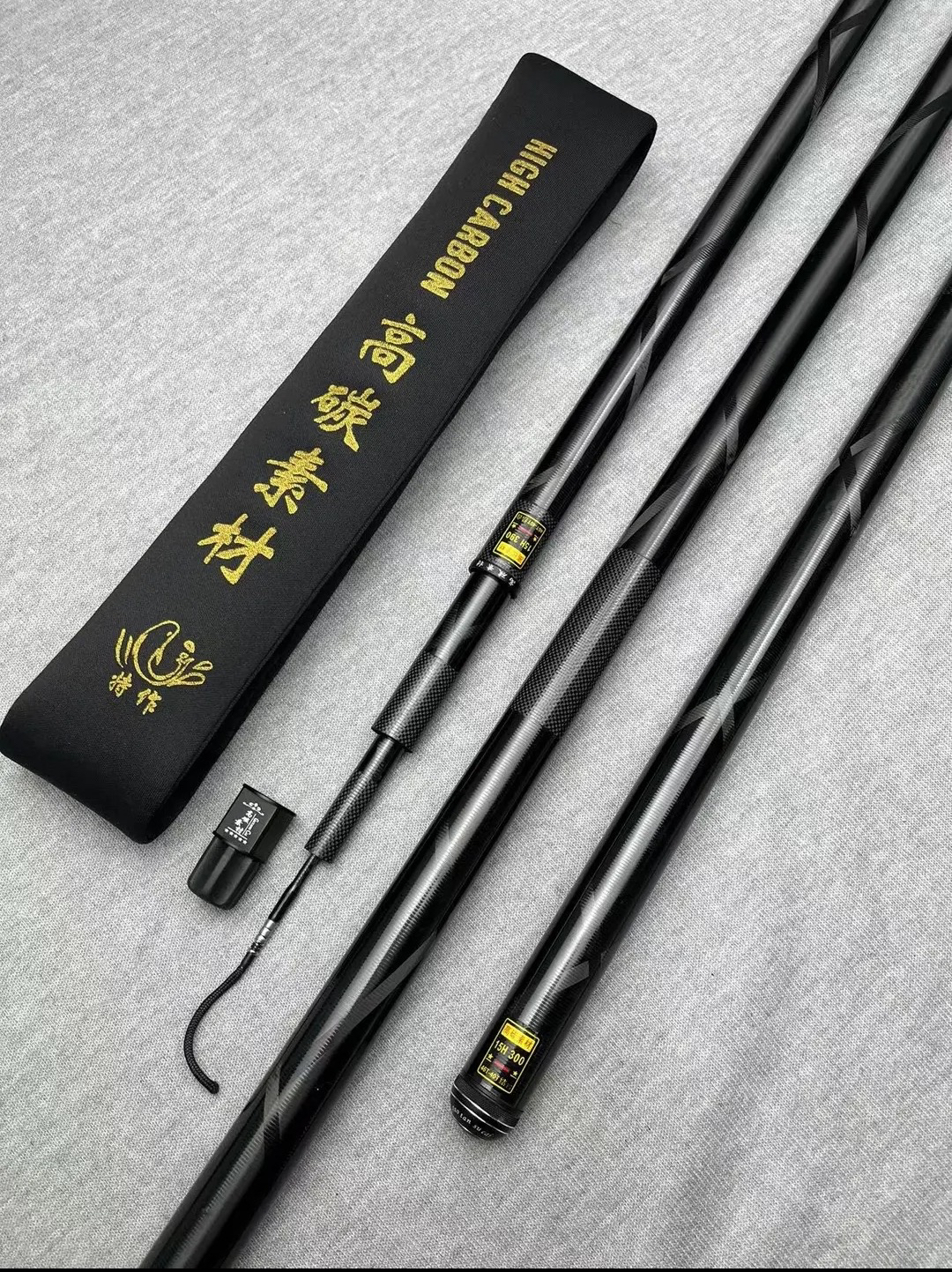 高碳素材竿5H6H野钓竿黑坑偷驴竞技轻硬大综合台钓竿40混46T碳布