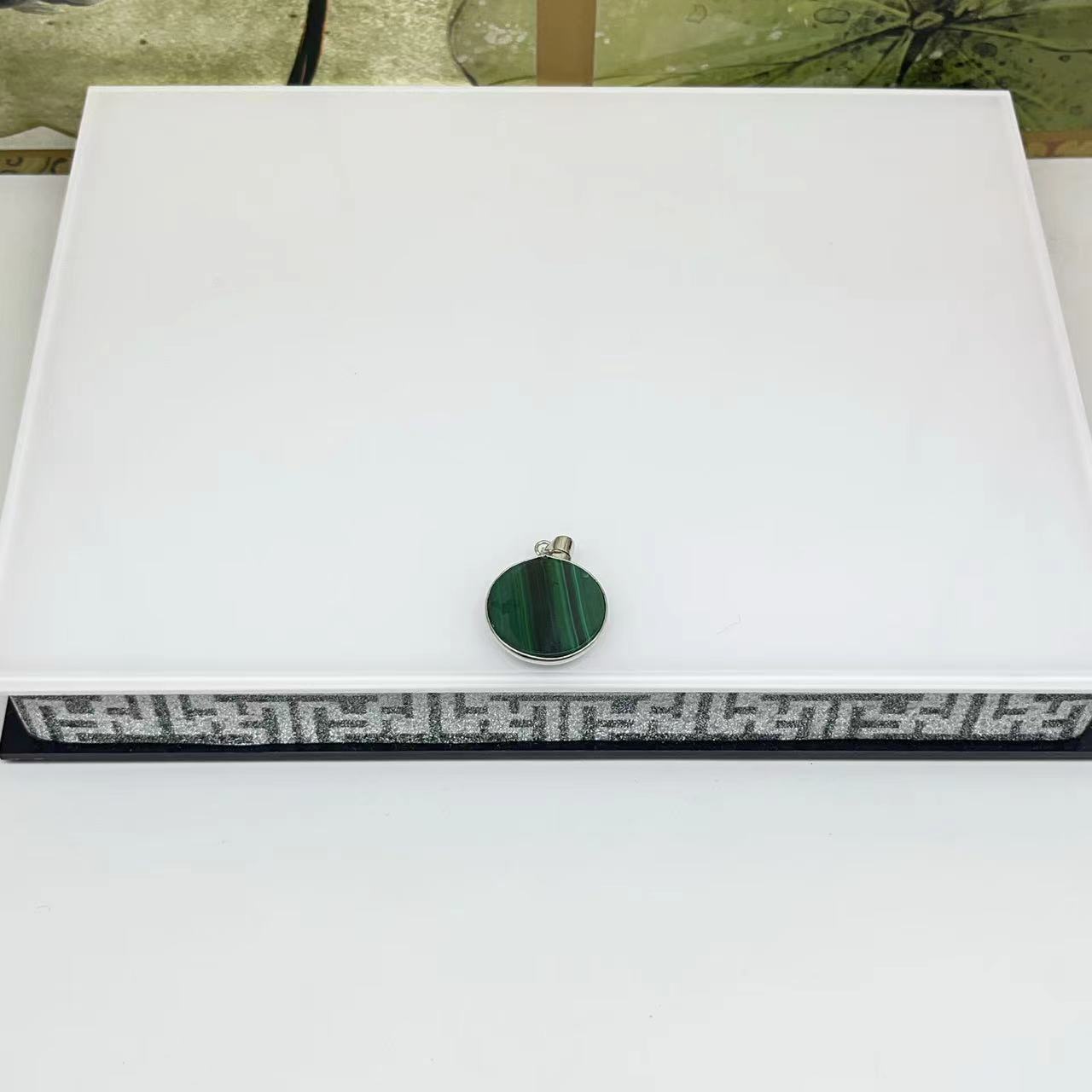 天然孔雀石圆饼吊坠 K069—多样性发