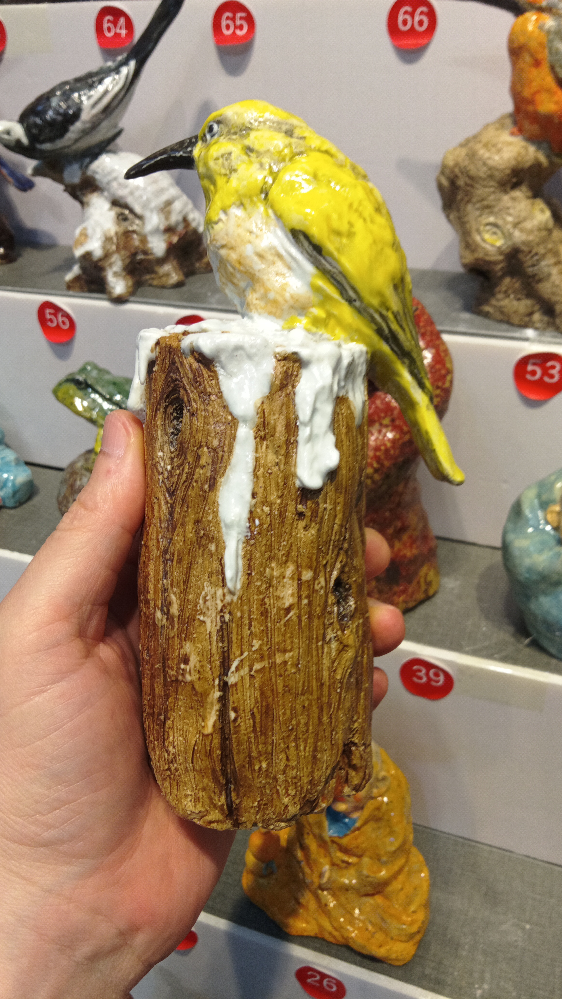 纯手工制作陶瓷小鸟摆件