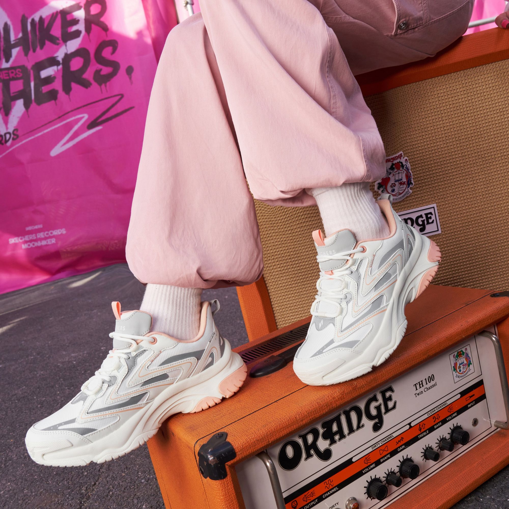 斯凯奇【双11好物】新款漫月鞋女老爹鞋增高厚底休闲运动鞋177592