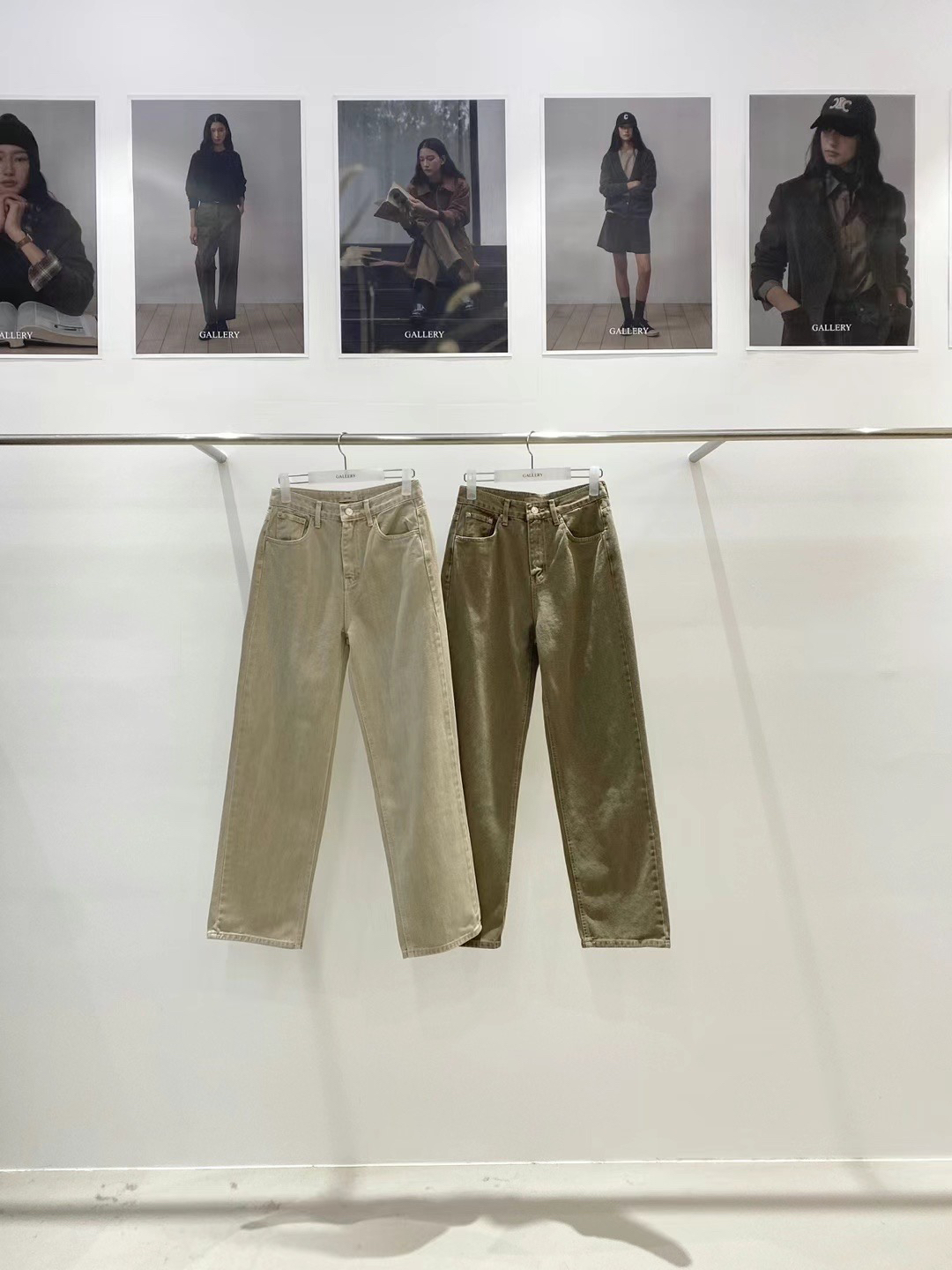 东大门泡菜24秋冬新款浅灰牛仔裤