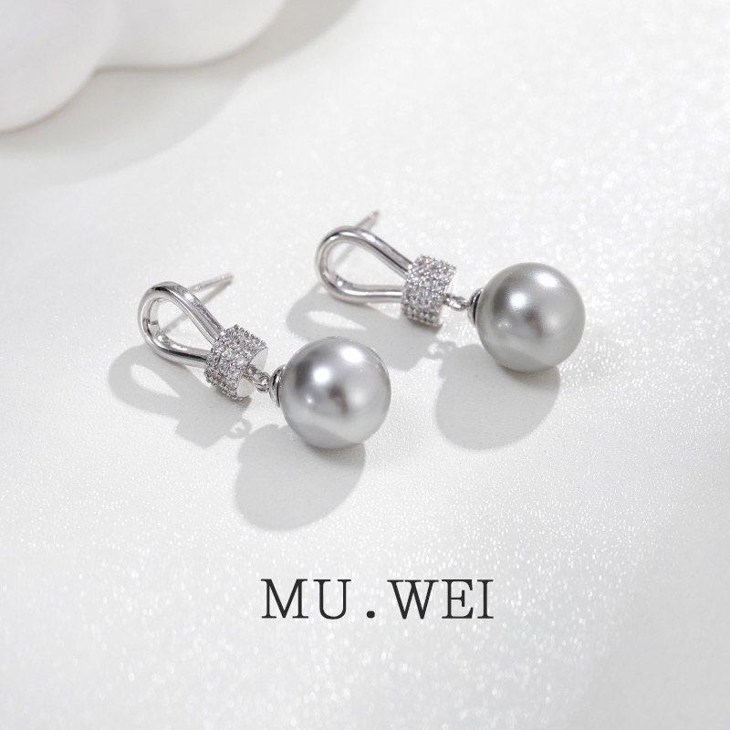 铜合金耳饰 高定饰品百搭简约气质轻奢时尚优雅小众精致耳环E177