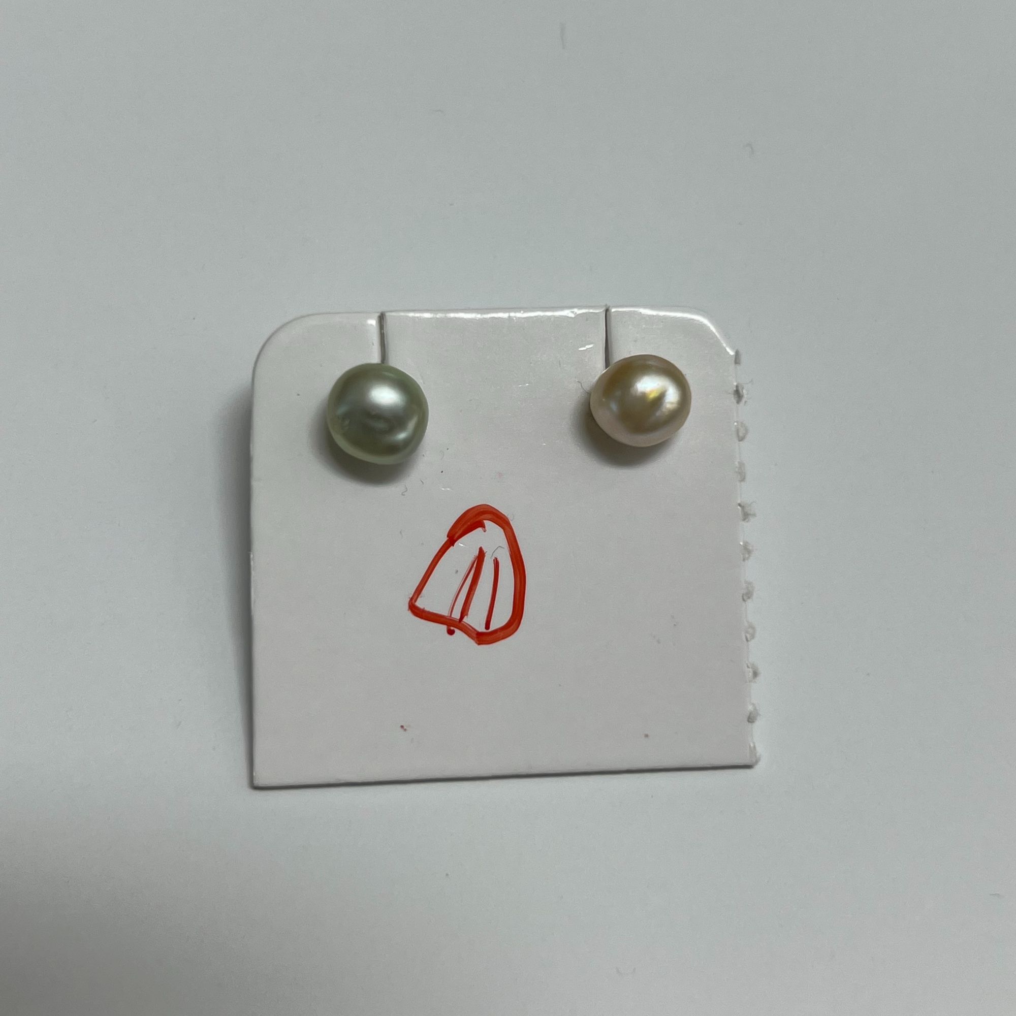 天然keshi异形海水珍珠澳白耳钉18K金镶嵌素钉简单百搭气质