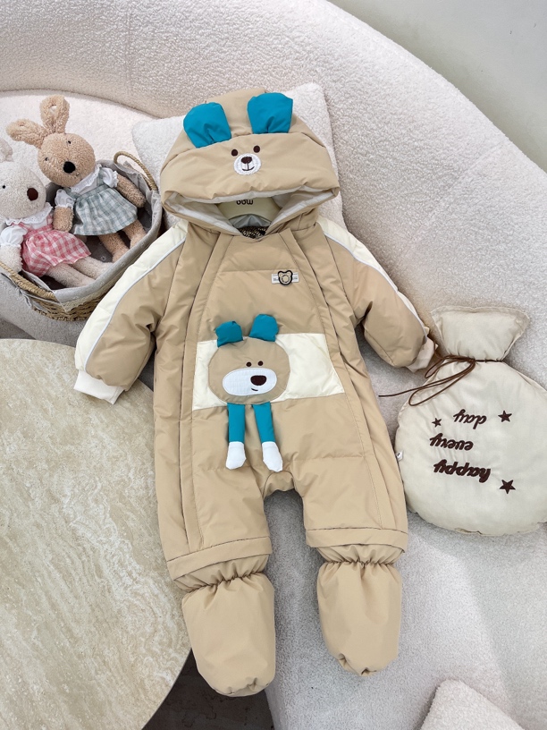 沐爱婴幼儿羽绒哈衣冬款连体衣连帽