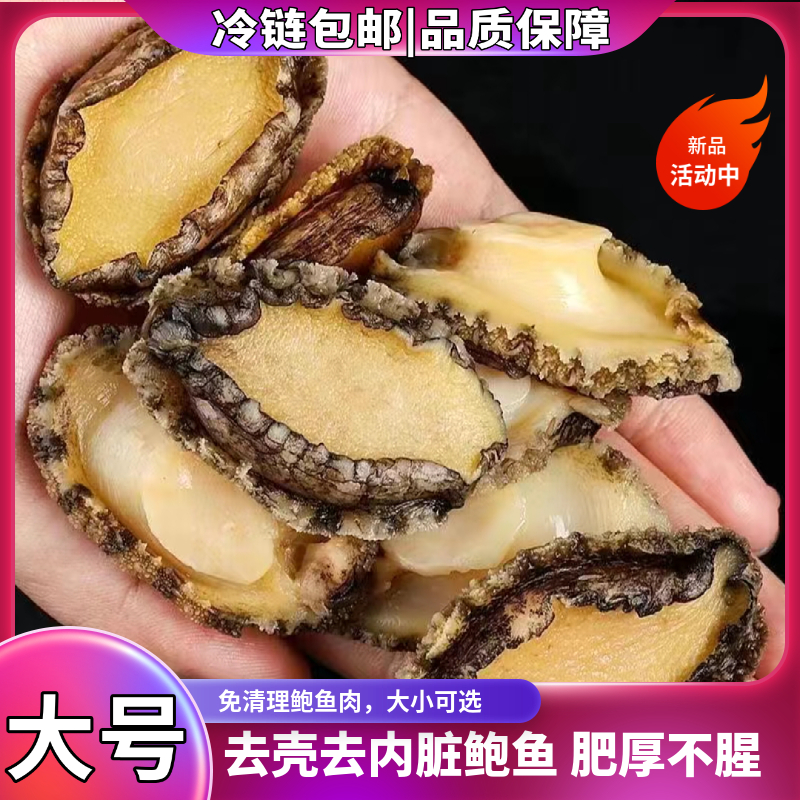【鲜冻】5-7厘米大号精选鲍鱼肉纯肉现剥个大饱满口感劲道九孔鲍