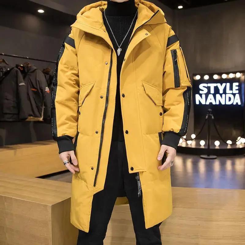 冬季反季2023新款过膝派克服加厚中长款男士羽服冬季白鸭外套潮羽