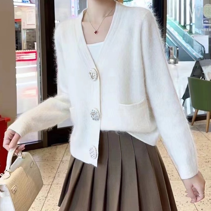 【康赛妮单件小香风】100%山羊绒新款高品质开衫女装01-201