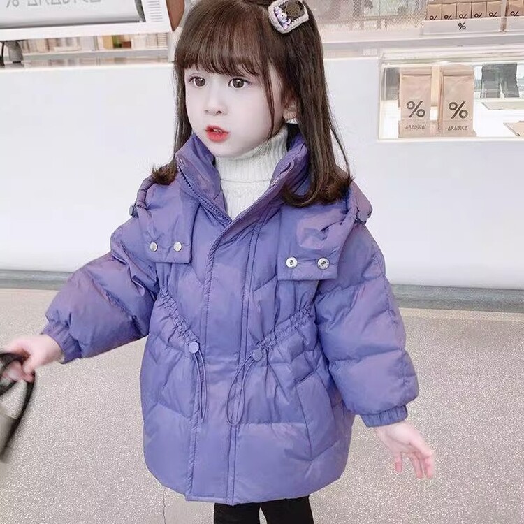 收腰女童棉服新款冬季加厚保暖儿衣外套中小童女宝宝冬装洋气棉袄