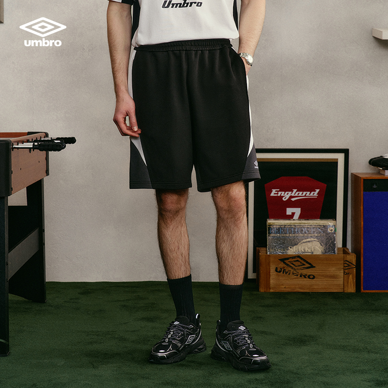 umbro茵宝运动五分裤男款宽松抽绳百搭休闲足球短裤U2124252101