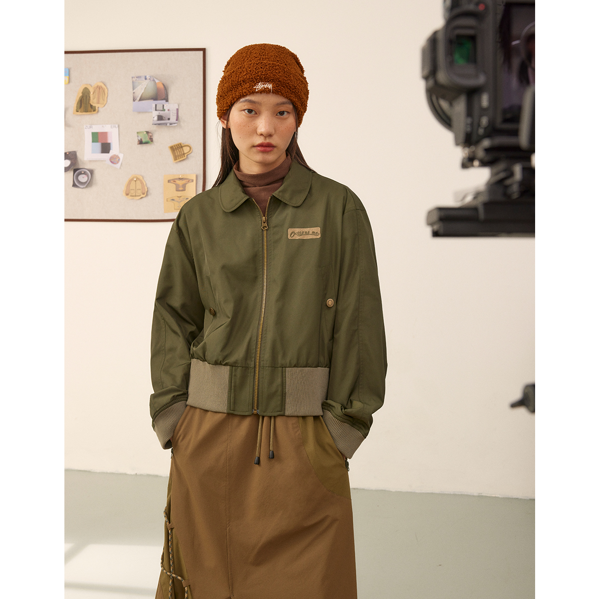 章鱼家【魔术贴短款】飞行夹克机车服早秋休闲撞色长袖外套octopus