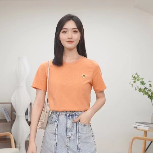 【商场同款】茵曼夏季凉感休闲时尚显瘦T恤女装圆领短袖简约上衣