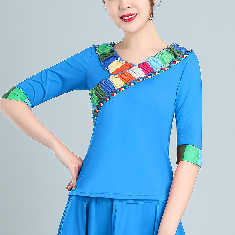 藏族广场舞服女装民族风上衣表演跳舞服民族舞S1014