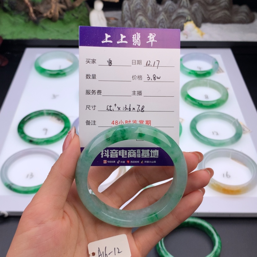 【闪购商品】翡翠手镯未镶嵌雪**化