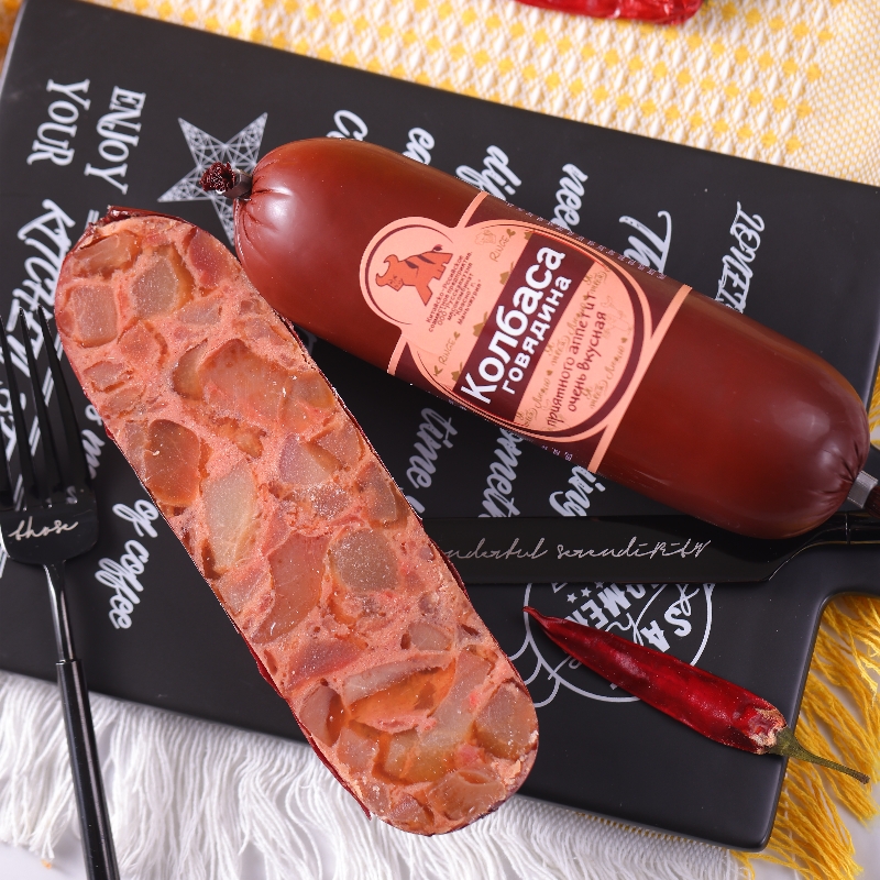俄罗斯风味香肠牛筋肠牛肉卢布大火腿特产即食下酒菜非进口零食品