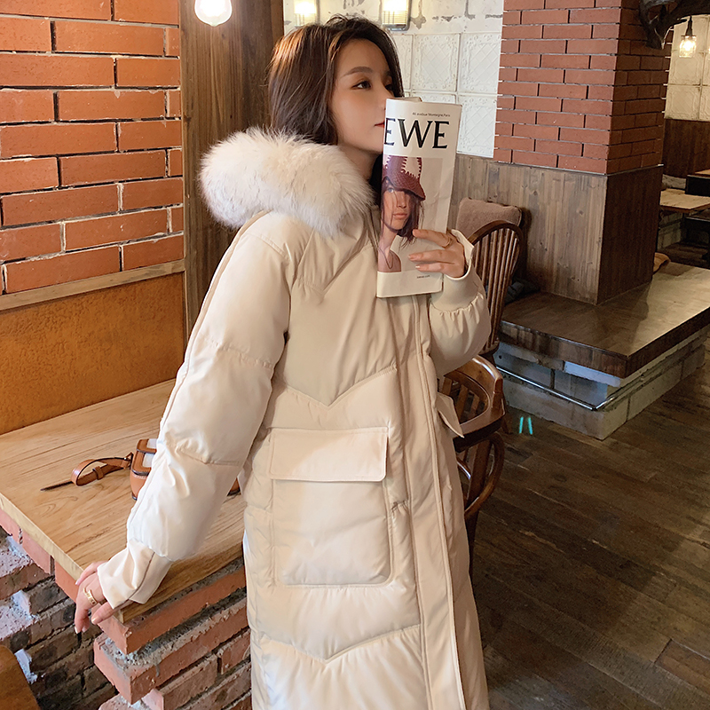 孕妇装秋冬季韩版加绒加厚羽绒服外套中长款宽松遮肚孕妇棉服棉衣
