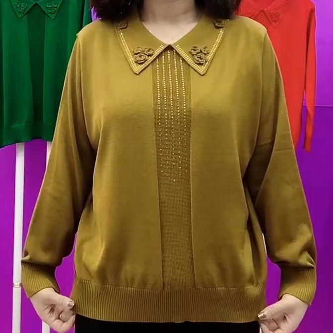 秋款毛衣打底衫气质百搭中老年妈妈保暖衣2025新款宽松显瘦针织衫