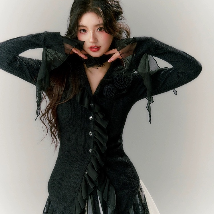 9      感气质镂空复古纯欲风女装