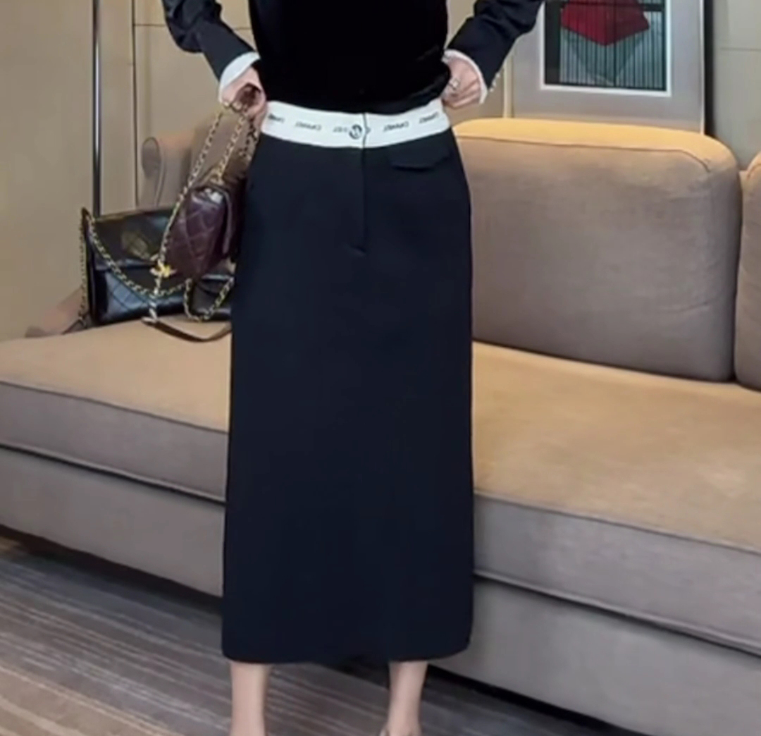 秋冬西装职场风修身高级感olo风显瘦女装气质高腰时尚开叉半身裙