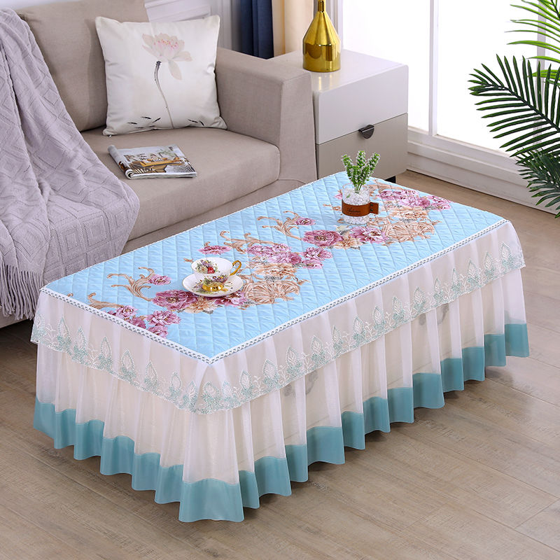 新款茶几垫罩桌布套子防水长方形家用客厅台布蕾丝餐桌防尘罩