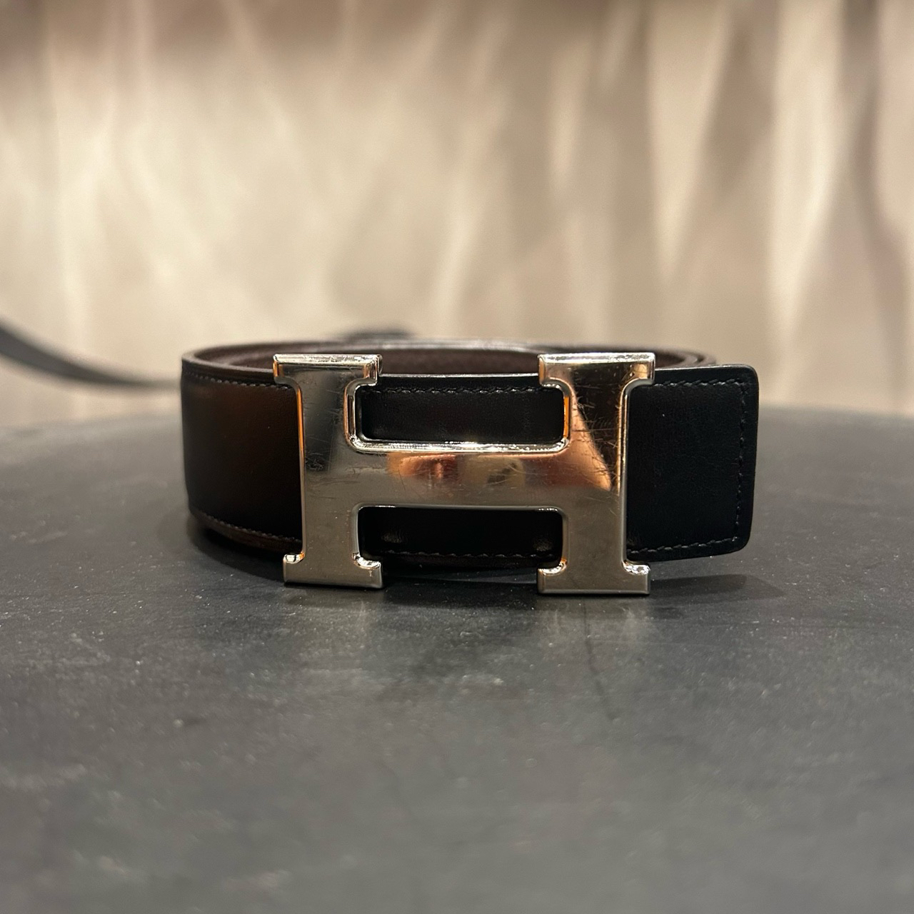 95新 Hermes/爱马仕 爱马仕/Hermes H扣皮带 框N刻 裸件