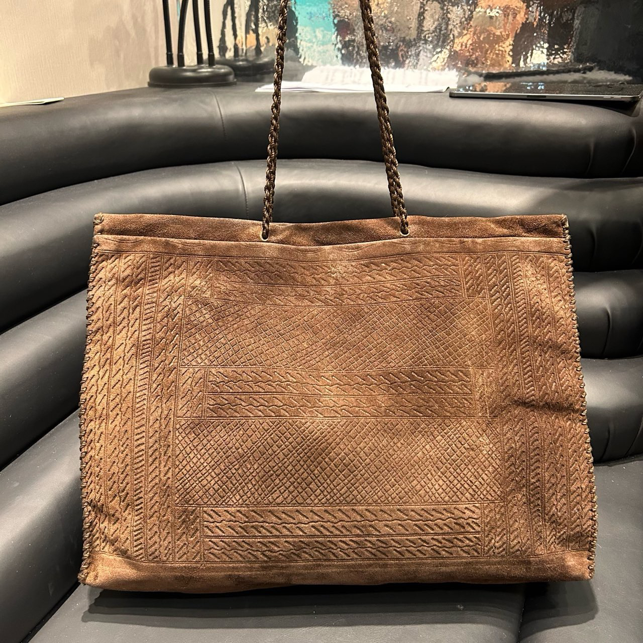 90新 Prada/普拉达 Prada麂皮托特包