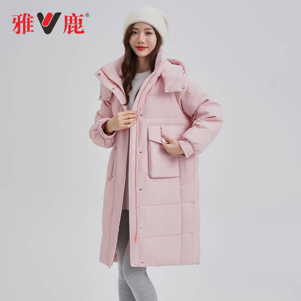 羽绒服2023冬季韩版女装秋冬新款中长款户外连帽90白鸭绒时尚休闲