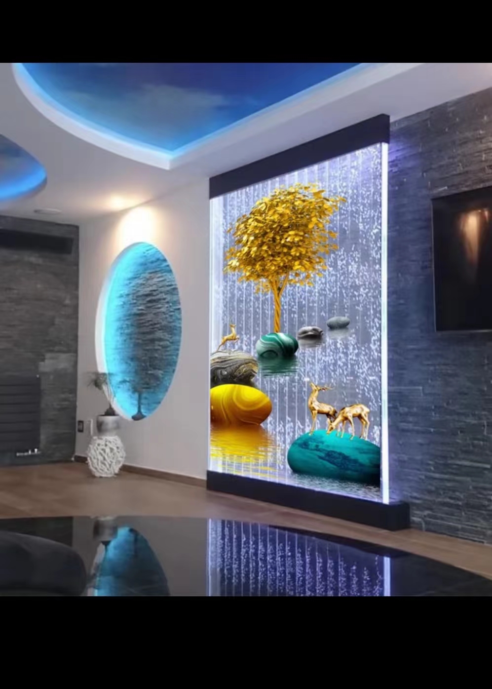 水幕墙字画款水幕屏风 上百种图案定制优惠定做促销亚克力成品