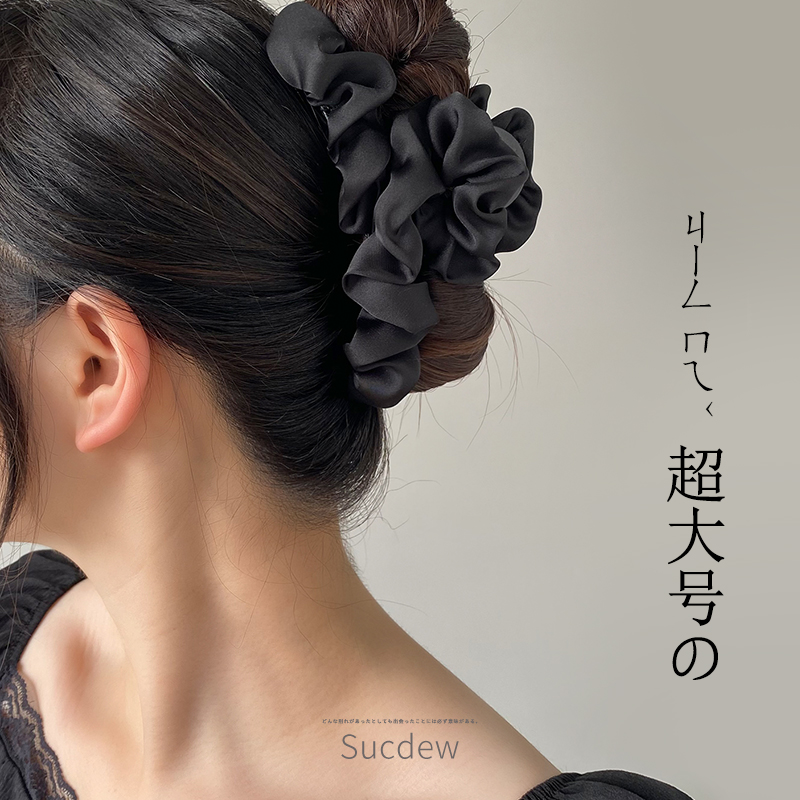 布艺发夹女气质时尚头发褶皱夹子头饰鲨鱼夹大号夹子抓夹