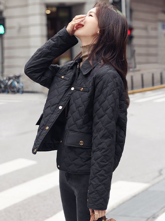 秋冬季小香风轻薄羽绒棉服2023女装羽绒棉服短款小个
