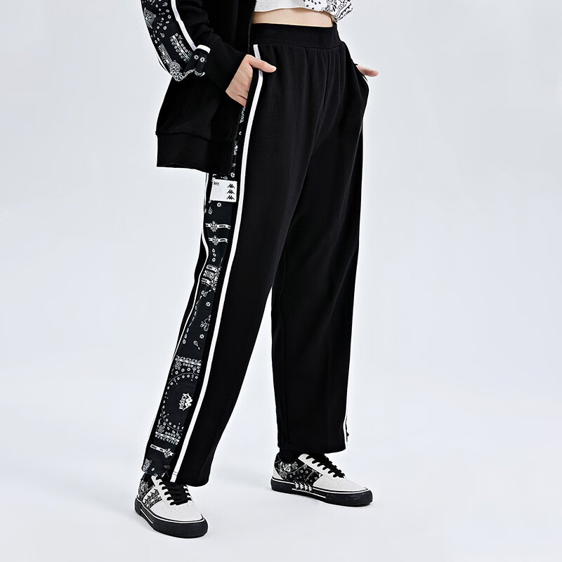 kappa卡帕腰果花加厚运动裤男女秋冬针织抽绳宽松卫裤K0CZ2AK01P