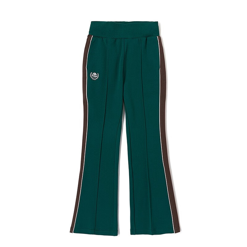 kappa条纹卡帕针织休闲裤女撞色运动喇叭裤显瘦长裤卫裤K0D62AK04