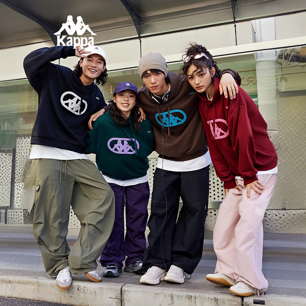  Kappa卡帕背靠背春秋针织运动套头衫新款男士长袖休闲连帽卫衣女