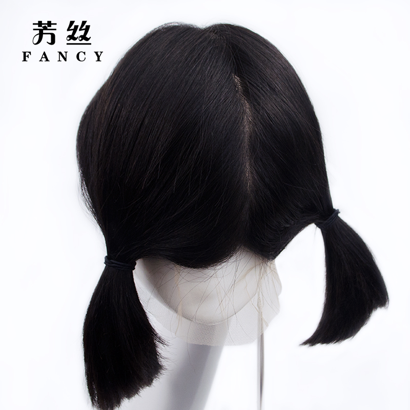 芳丝假发高端全蕾丝前后递针随意分缝全真发辫子发可露发际线假发