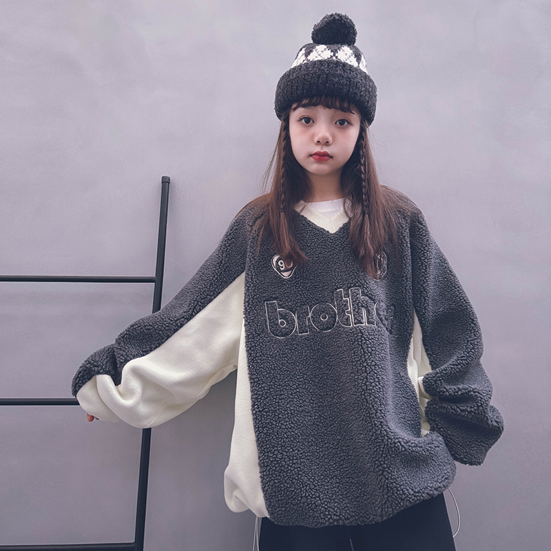 冷大娘定制 秋冬男女儿童毛毛卫衣加厚保暖百搭厚上衣毛毛亲子